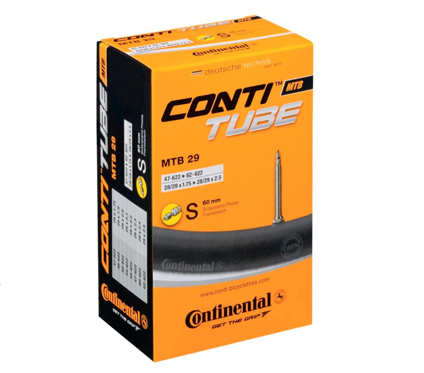 Continental MTB 29 Inner Tube - Presta - 29x1.75/2.5 60mm