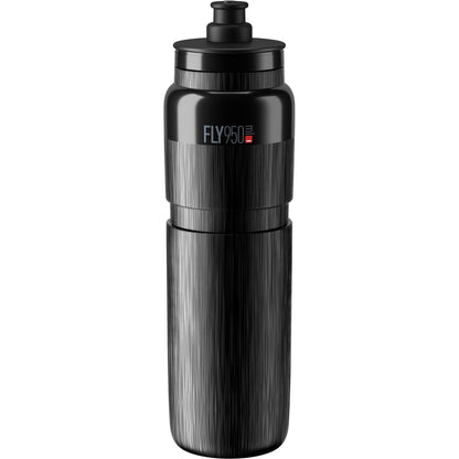 2 x Elite Fly Tex Water Bottles - Black 950ml